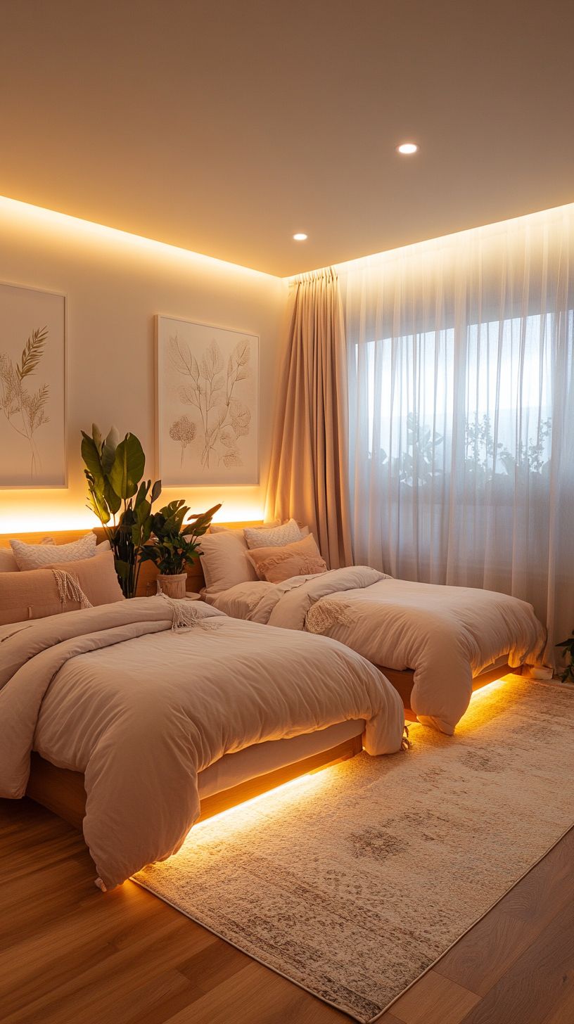 Double Hotel Bed